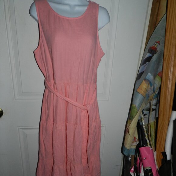J.Crew Factory $110 Belted Gauze Midi Dress in Pink Size 10 🆕FAST⌚📦🏃🏻💨⚡🚚 - Picture 7 of 14